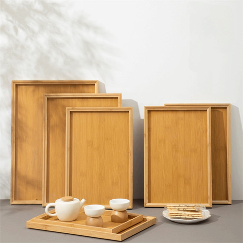 Wooden rectangular tea tray - rectangular,