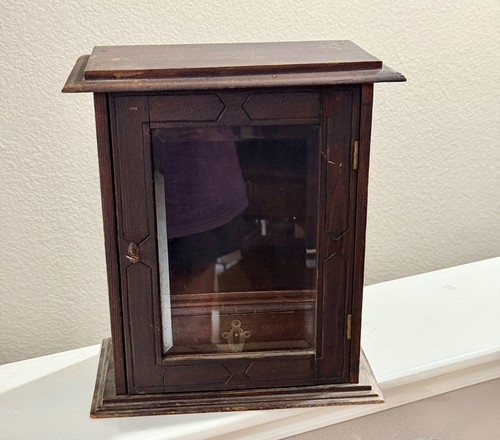 Antique oak glass door smoker - oak,