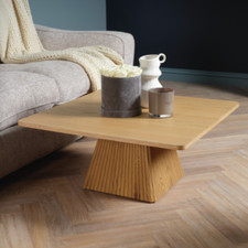 Square panelled coffee table - panelled,