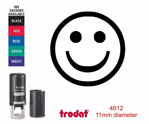 Smiley face self inking - inking, rubber