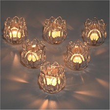 Set of 6 Glass Tea Light
