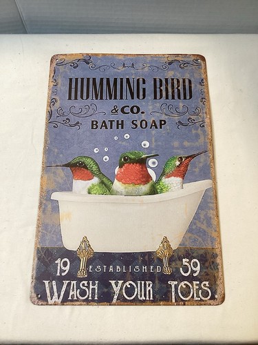 Metal hummingbird bath soap - metal,