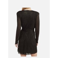 Express Black Party Dress w/ Gold Shimmer & Sheer Sleeves | Size Medium ✨