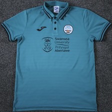Swansea City Joma 2022 23 Squad Issue Polo Shirt / Green Black / XS Age 14 Years