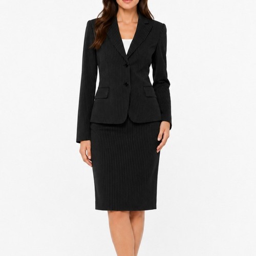 Tahari black pinstripe skirt - pinstripe,