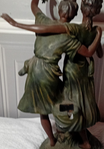 Art nouveau figural lamp - art,