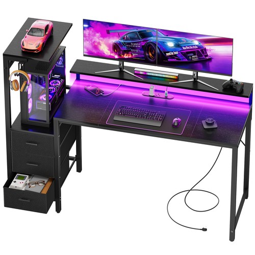 Gaming desk with led lights - with,