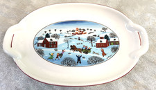 Villeroy & Boch Naif Christmas Plate Village Snow Scene, Appetiser/Pickle Dish