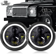 PAIR LED BLACK Headlights RHD