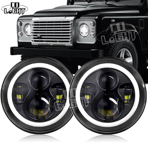 Pair led black headlights - black, rhd