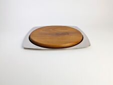 Vintage Old Hall Vintage Stainless Steel and Teak Cheese Board 1970s Retro 