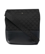 EMPORIO ARMANI Y4M234 Y22V Jacquard Logo Print Cross Body Messenger Bag - Black