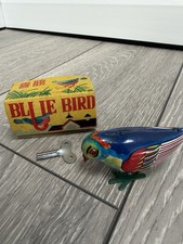 Japanese Blue Bird Wind Up Tin