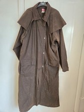 Men's Waxed Cotton Overcoat Size XXL Brown Equestrian Hunting Shooting
