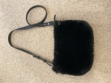 Topshop black faux fur zip up