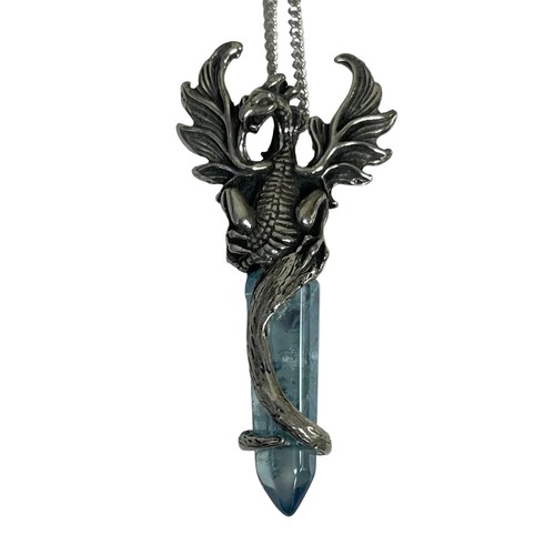 Winged dragon holding aqua - winged,