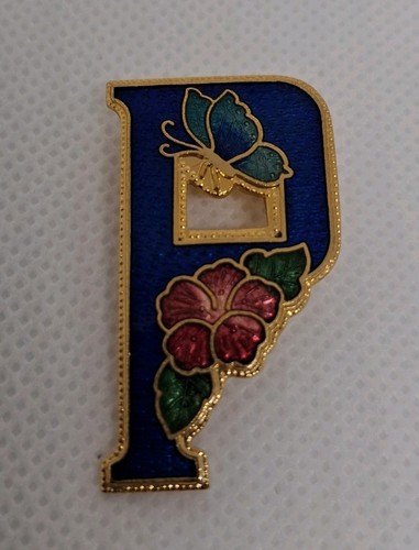 Vintage cloisonne brooch - vintage, p