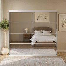 Large White Mirrored Sliding