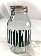 COOKIE JAR ~ LARGE 3 LITRE GLASS KILNER TYPE COOKIE JAR