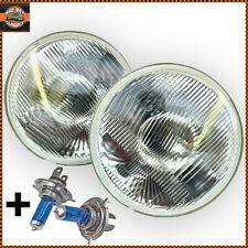 Pair 7" Flat H4 Halogen Headlight Headlamp Conversion / Replacement CLASSIC CAR