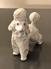 Vintage White Pottery Standard Poodle Dog Ornamental Figurine Town & Country