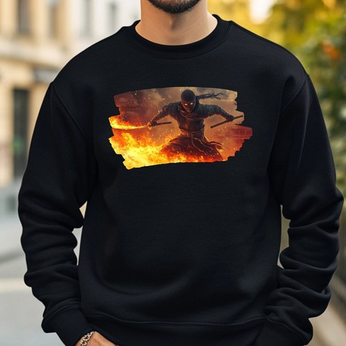 Ninja fire sweatshirt - ninja,
