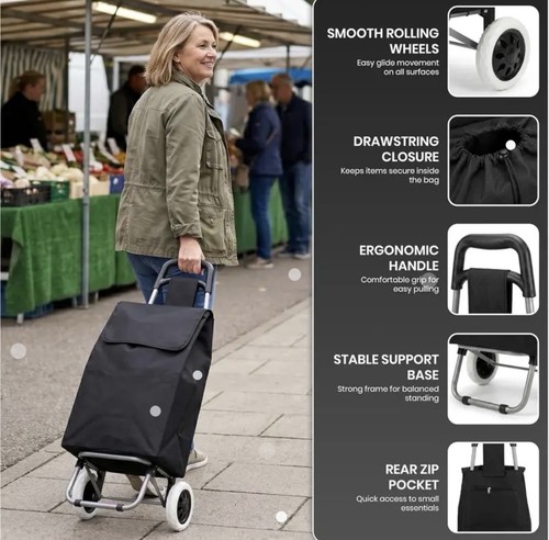 Foldable shopping trolley - foldable,