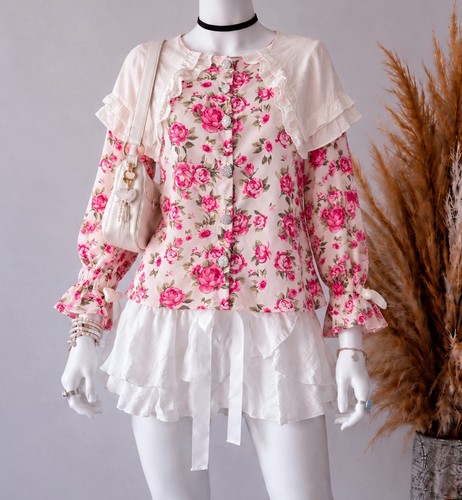 Victorian rose print babydoll - print,