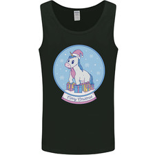Christmas Unicorn Snow Globe Mens Vest Tank Top
