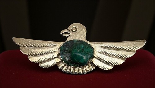 Silver tone thunderbird brooch - tone,