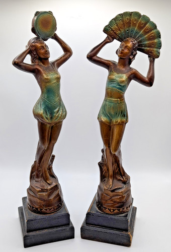 Vintage pair art deco lady - vintage,