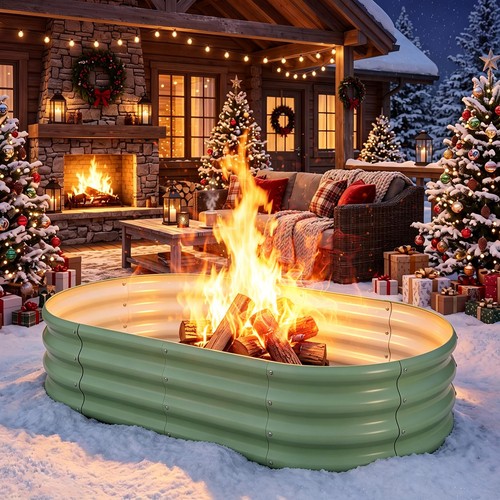 Large fire pit - oval, outside