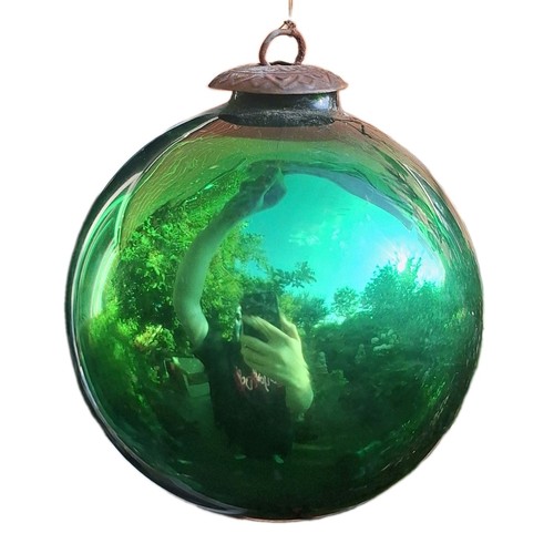 Kugel green mercury glass - kugel,