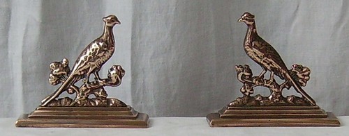 Pair antique brass mantel - pair,