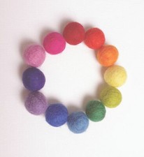 2cm Rainbow Felt Balls x36 Pom