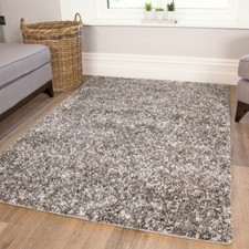 Modern Grey Shaggy Rug Large