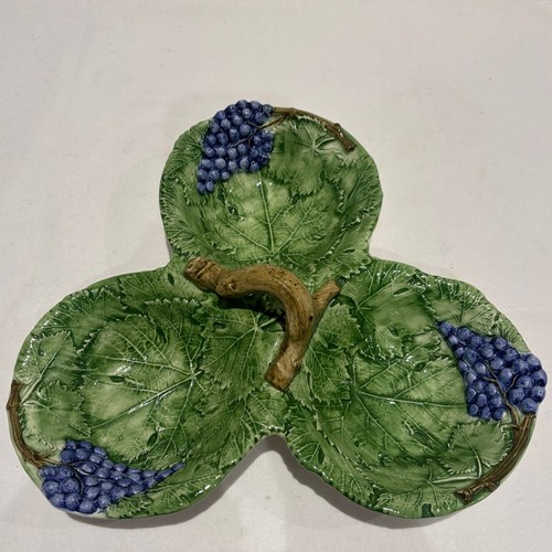 Vintage majolica style grape - majolica,