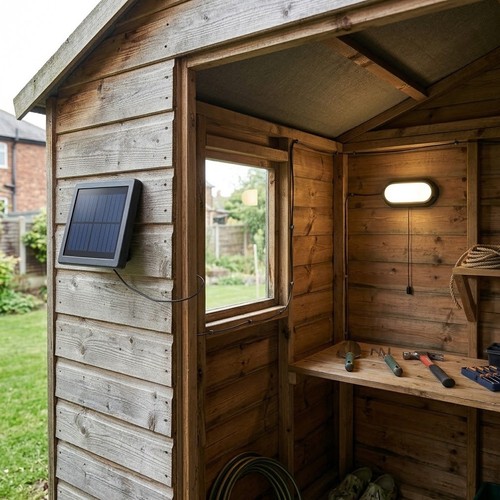 Solar shed light indoor - shed,