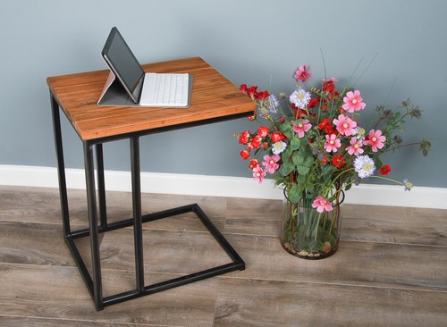 Reclaimed teak side table - teak,