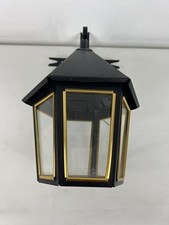 Victorian Black & Brass Trim Glass Panel Lantern Light Pendant Lamp Wall New 