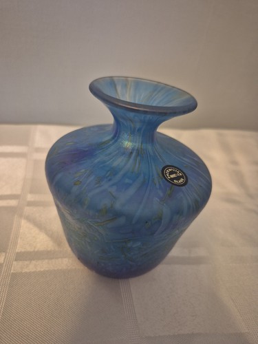 Phoenician glass vase signed - glass,