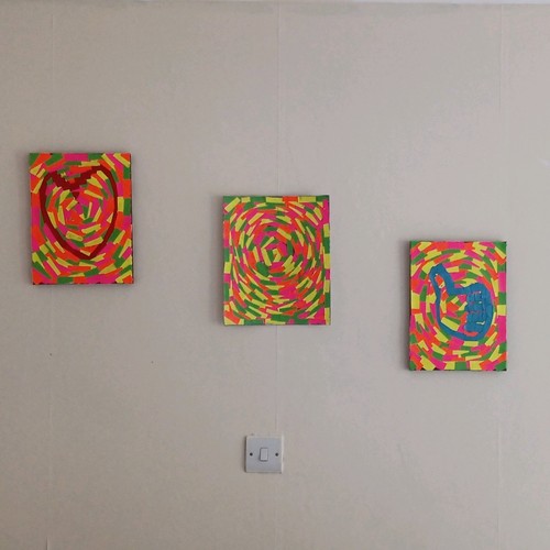 Triptych abstract painting - abstract,