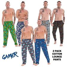 Mens 2 Pack Retro Games Cotton Lounge Pants Game Over/Controller Designs Gamer