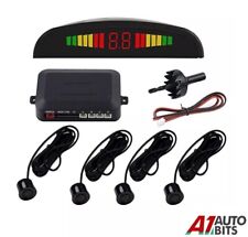 4x Black Parking Sensors Car Auto Reverse Backup Rear Radar LED Alert System Kit