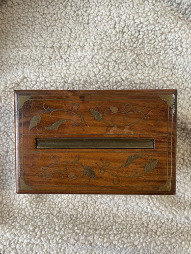 Vintage mahogany brass inlay - vintage,