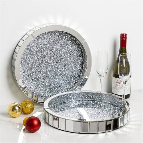 Silver mirror decorative - silver,
