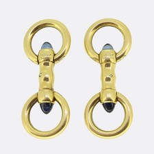 Cartier Cabochon Sapphire Stirrup Cufflinks