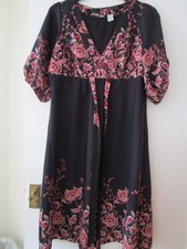 Ladies Size 14 La Redoute Black Print Dress