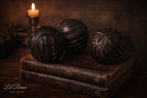 Set large carved wood - carved,
