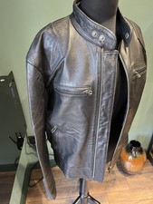 Vintage Size S Small Genuine Echtes Leder Leather Biker Jacket - Pockets - VGC